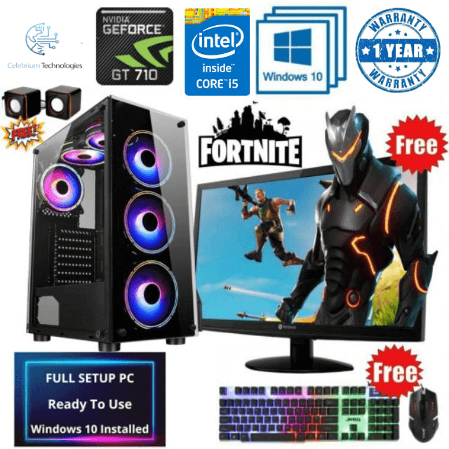 Fast Gaming PC Mirage, Intel Core i5,16GB RAM, 128GB SSD, 2TB HDD with Windows 10,